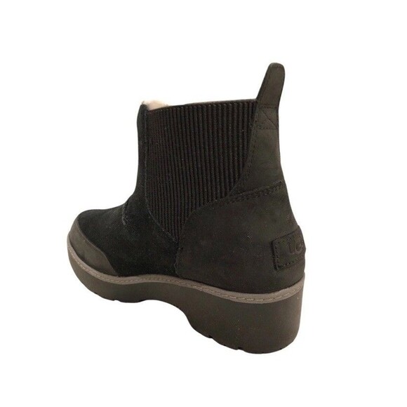 Y2K UGG Women's Kress Black Suede Waterproof Ankle Boots 1095147 Sz 6 Chunky OLD - Picture 3 of 9